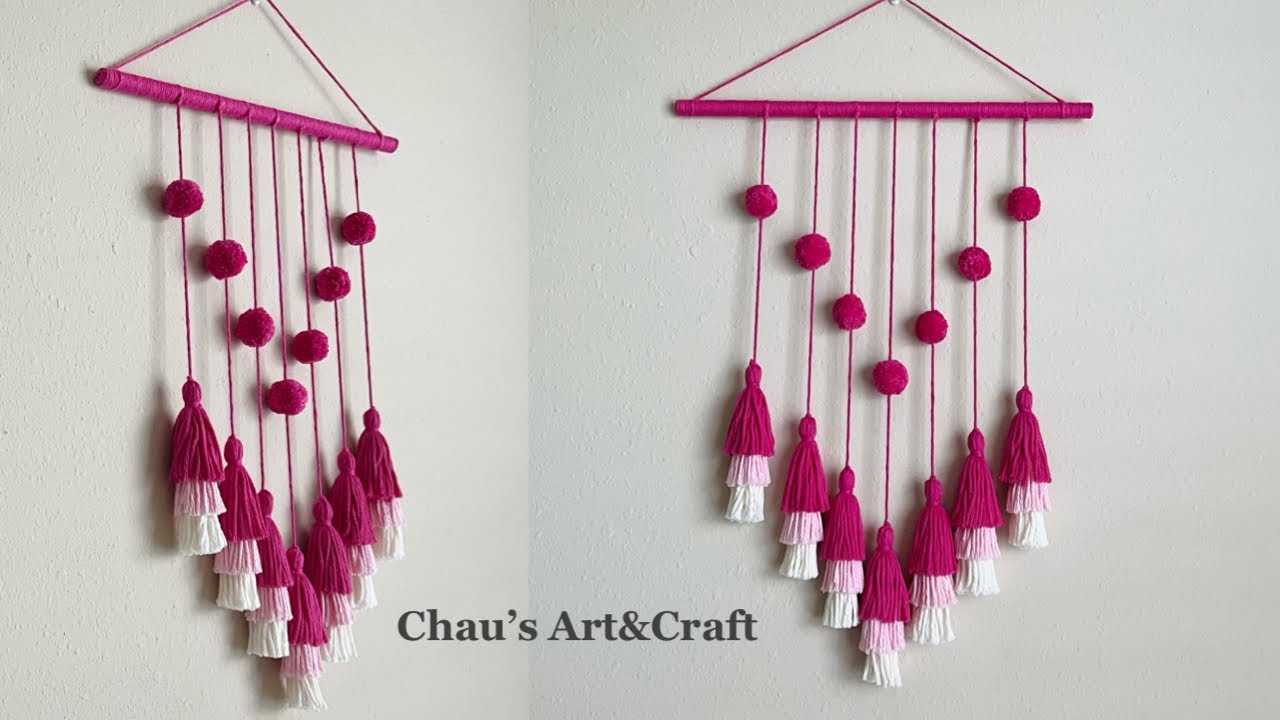 DIY Pom Pom Tassel Wall Hanging | Wall Hanging | Home Decor | Woolen Craft Ideas | Easy Crafts Ideas
