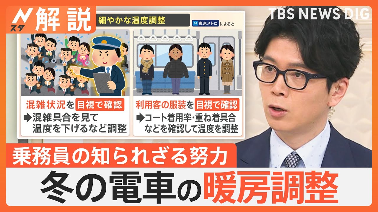 冬の電車の中は暑すぎる？ 通勤電車が26℃！ 対策は？ 暖房使わない電車があった！“深すぎる”で有名な…【Nスタ解説】｜TBS NEWS DIG