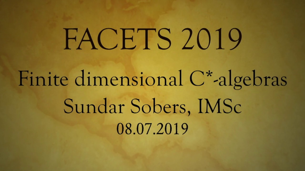 Finite dimensional C*-algebras by Sunder Sobers