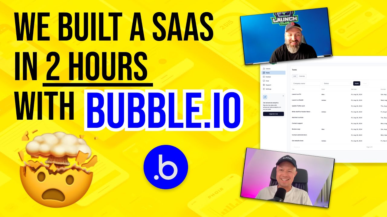 Building a SaaS app LIVE in 2 hours using Bubble and Bullet Launch