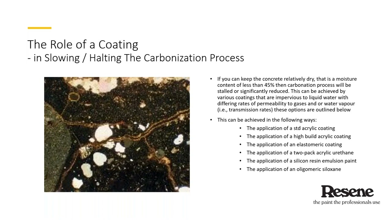Resene – Concrete Carbonisation & coatings