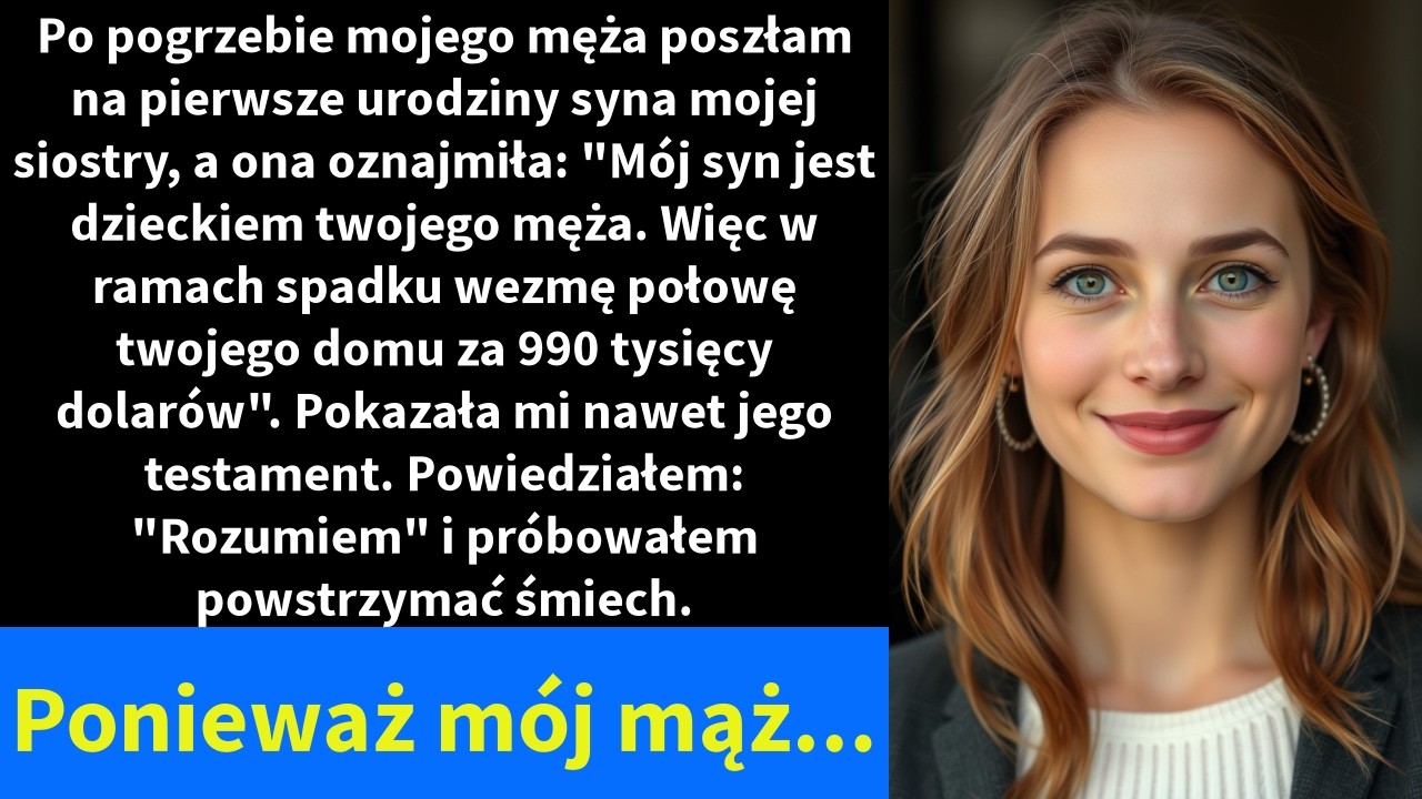Po pogrzebie mojego męża poszłam na pierwsze urodziny syna mojej siostry, a ona oznajmiła: