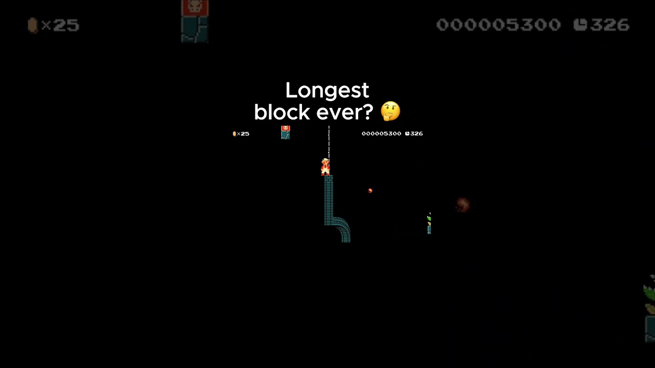 Longest block Ever in Super Mario Maker 2 #mario #nintendoswitch #nintendo