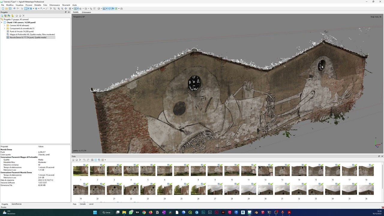 Agisoft Metashape 3: Creazione nuvola densa e preparazione marker - Tutorial METASHAPE