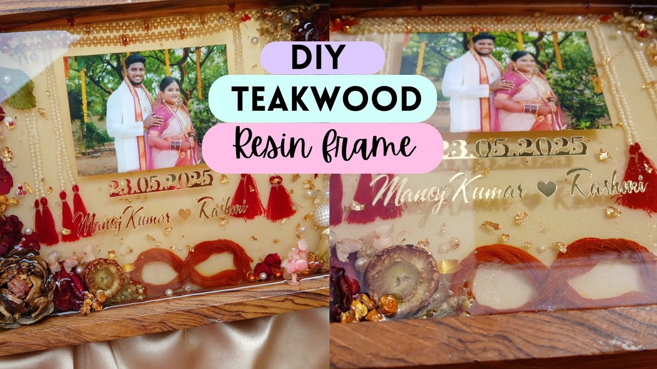 Teakwood resin frame || Garland preservation 💗✨️