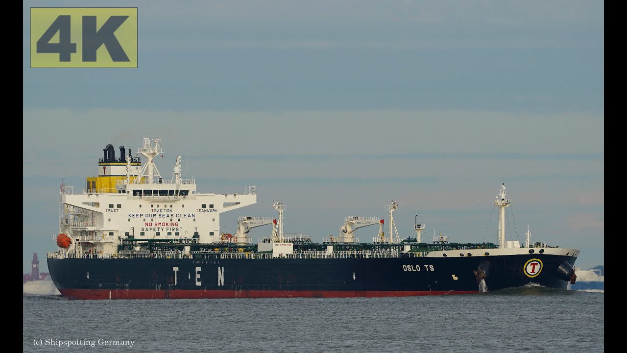 OSLO TS - Shipspotting Germany 🇩🇪 IMO 9737383 - River Elbe near City Otterndorf - 4K VIDEO