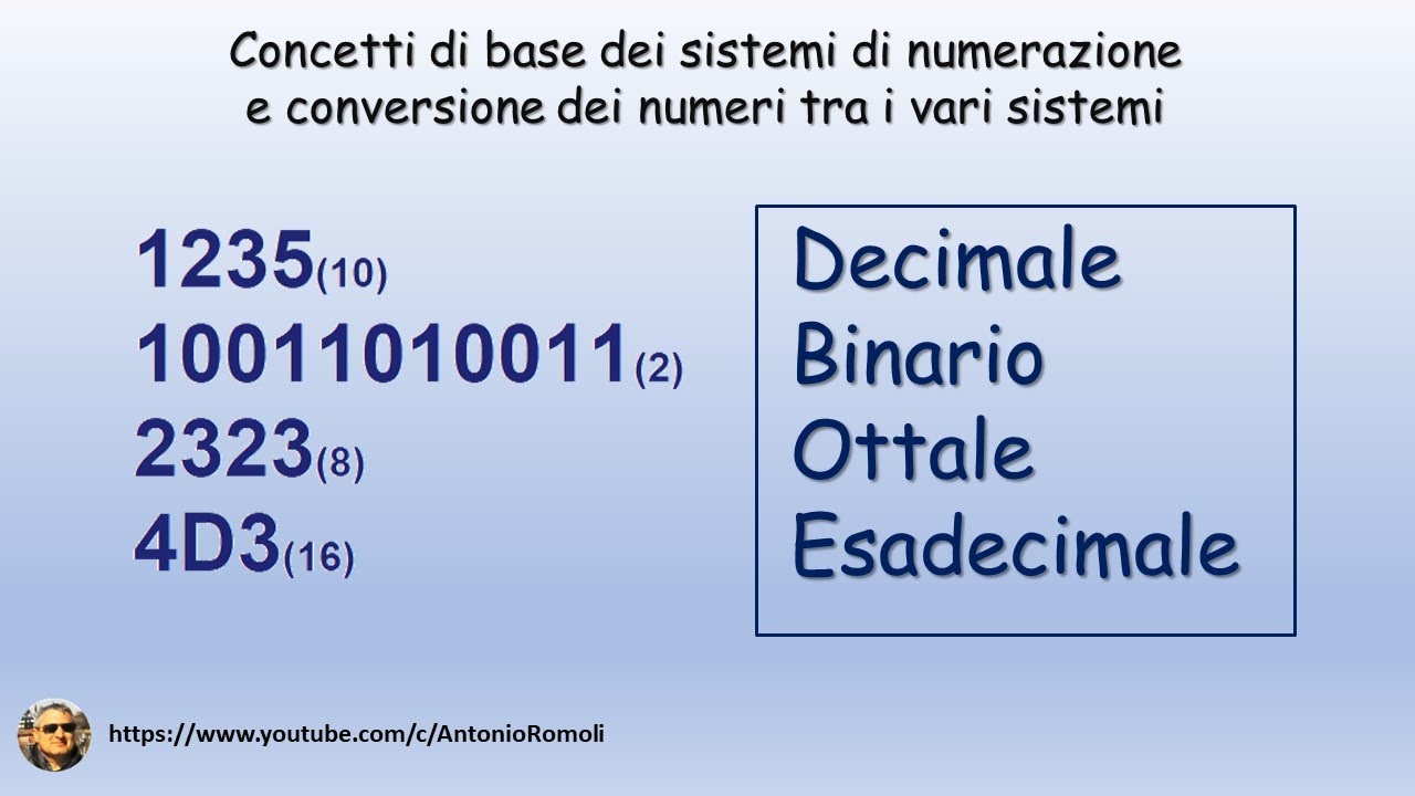 Informatica concetti di base dei sistemi di numerazione  e conversione dei numeri tra i vari sistemi