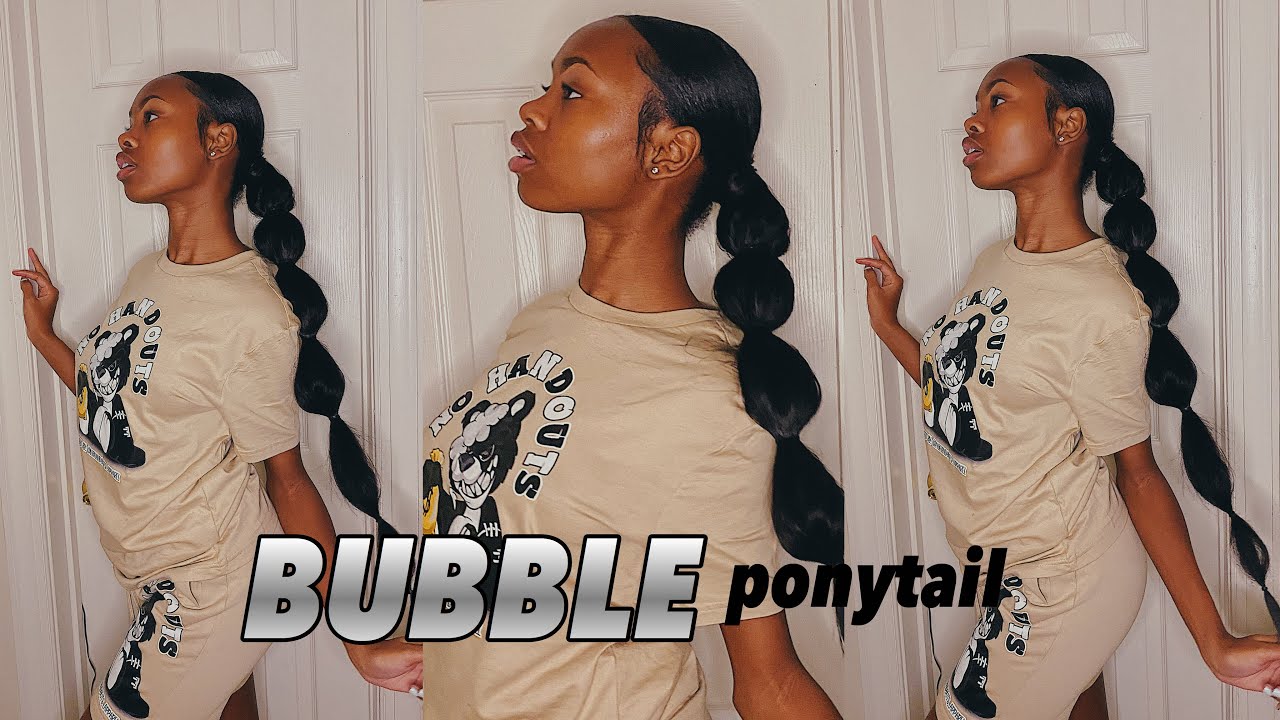 Slick Bubble Ponytail On Type 4 Hair (GLUE-LESS METHOD)