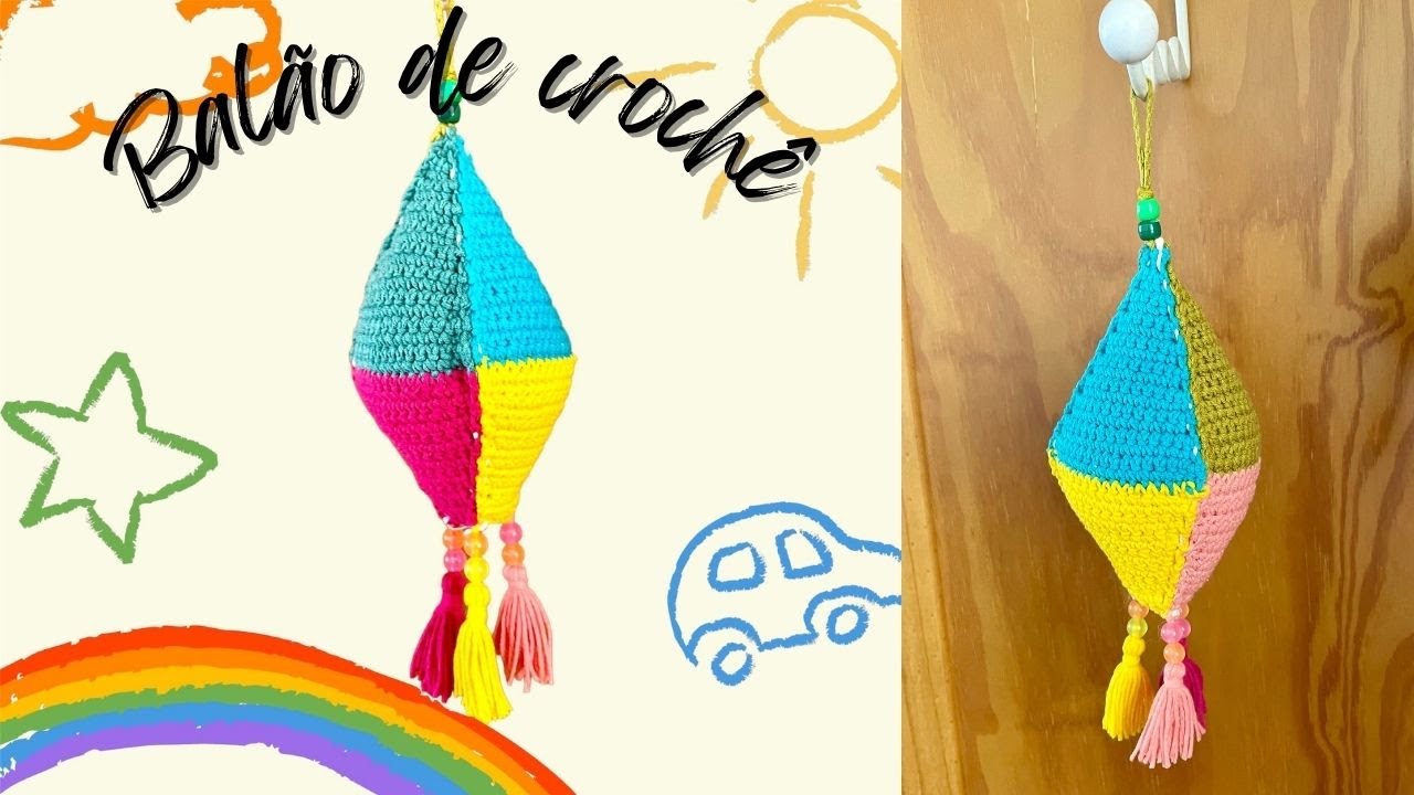Balão de crochê - Festa Junina - Enfeite.