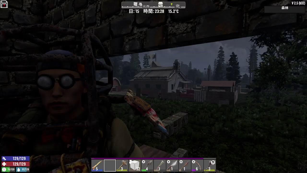 へっぽこモルクの[7days to die]＜PS5＞　2025/02/02　２回目のホードってのがくる？