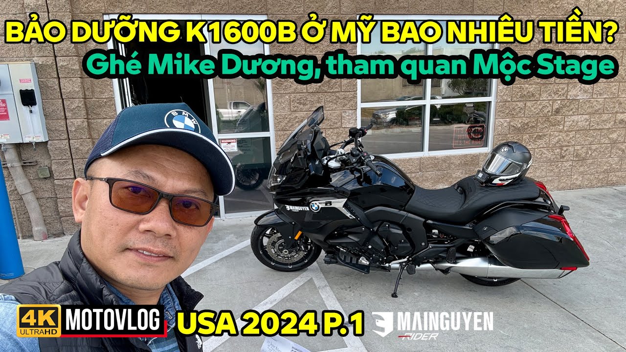 USA Trip 2024 P.1: GHÉ THĂM MIKE DƯƠNG, THAM QUAN MỘC STAGE, ĐI BẢO DƯỠNG BMW K1600B | USA MotoVlog