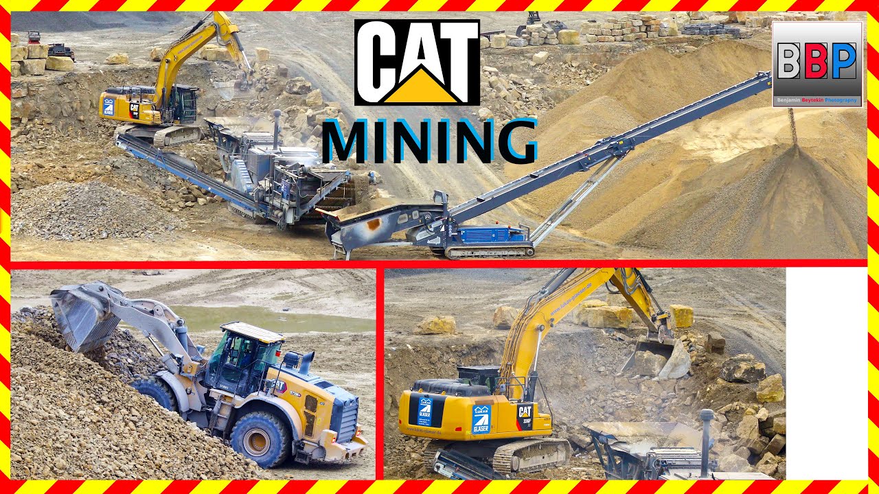 CAT 336F, 972M XE, Brecheranlage - Steinbruch, 2024. #caterpillar #mining