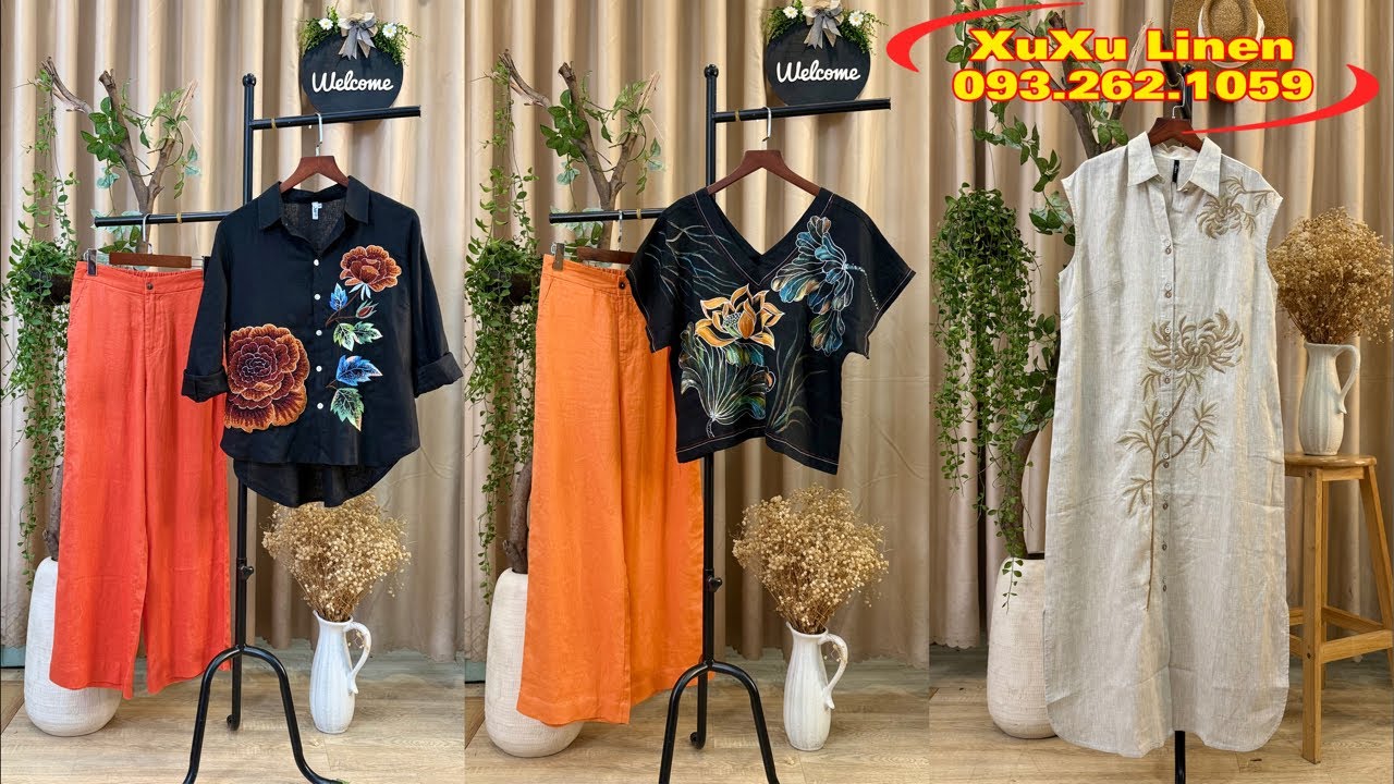 Tối 09/2 Linen pháp mềm mại, áo thêu tay, shop chính chủ zalo chốt hàng 093.262.1059
