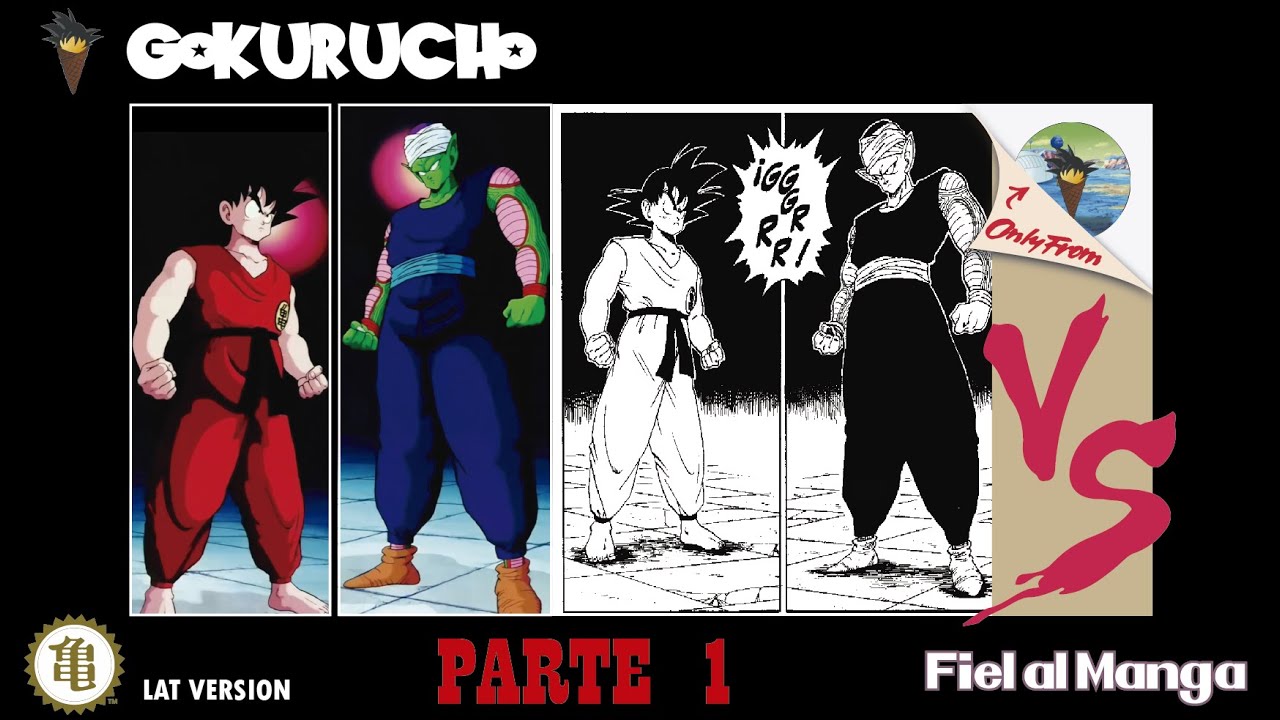 GOKU VS PICCOLO MANGA COMPARATIVA, PARTE 1 DE 2 (RESUBIDO)