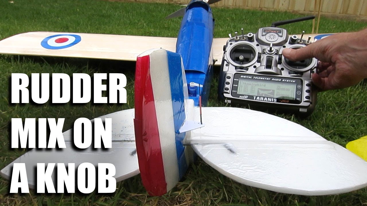 Rudder mix on a knob