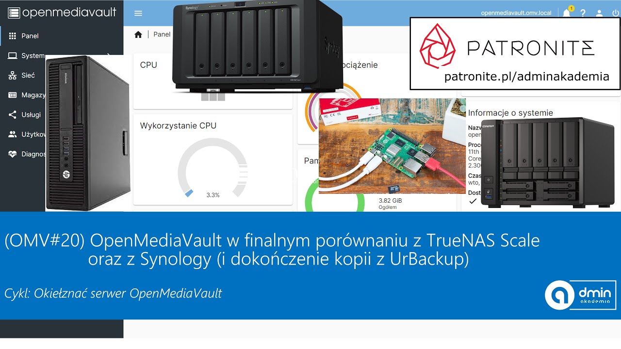 (OMV#20) OpenMediaVault w finalnym por&oacute;wnaniu vs TrueNAS Scale vs Synology (i dokończenie UrBackup)