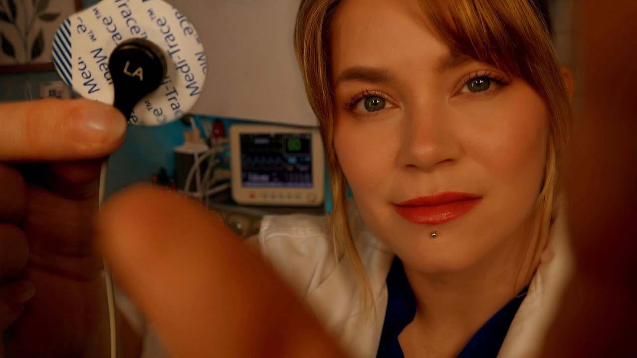ASMR Sleep Clinic 😴 Exam, Connecting You to Monitor, Shaving Your Head, Measuring You