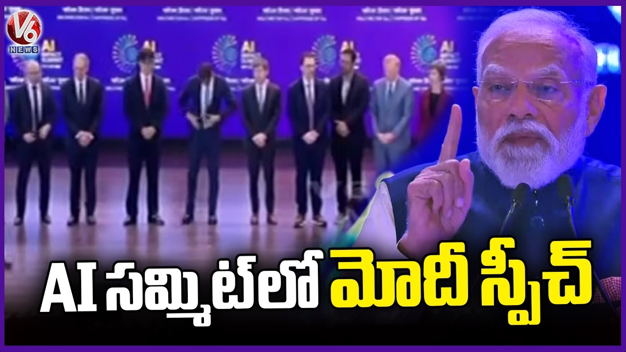 PM Narendra Modi participates in the India AI Impact Summit at Bharat Mandapam | V6 News