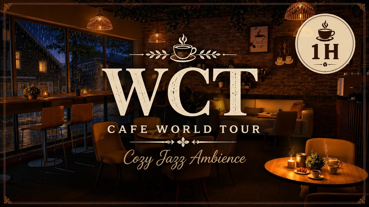 Rainy Night Café ☕ Cozy Jazz & Relaxing Ambience (1 Hour)