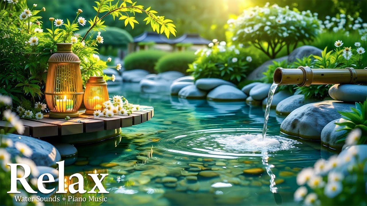 Peaceful Piano + Soothing Water Sounds 🌿 Healing Piano Music for Anxiety & Depression | Deep Rest
