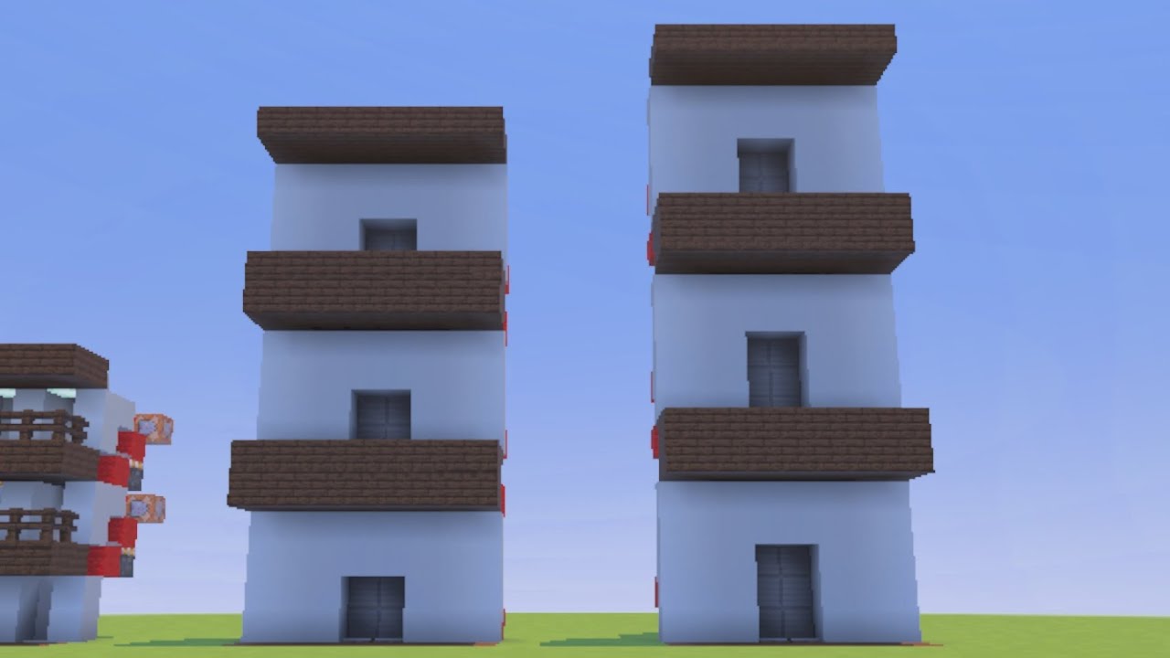Minecraft - 2 Scaffolding Elevators with Two-Wide Redstone Doors