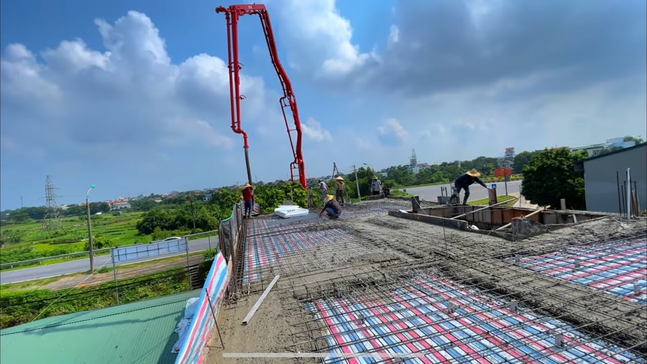 Beautiful roof concrete pouring technique can you do it?
