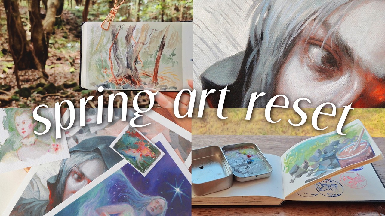ART VLOG : A Month of Sketches | Vampiric Portrait Painting | Recharging & Art Goals