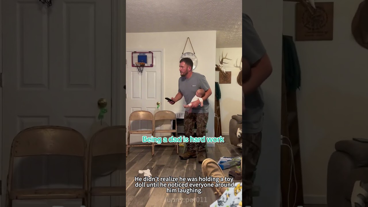 Father take care of baby#music #dad #baby#funny