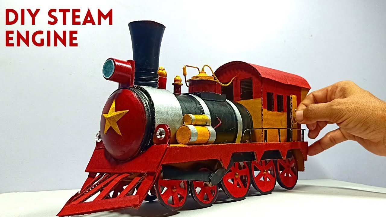 How to make Steam Engine Model | Steam Engine model with Cardboard | Steam Engine Train | Locomotion
