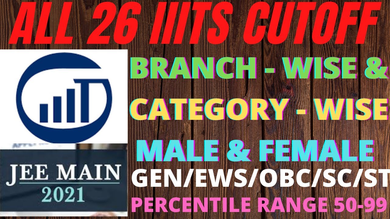 All IIITs Cutoff 2021 | Branch wise and Category Wise cutoff | Male & Female Cutoff | JEE Mains 2021