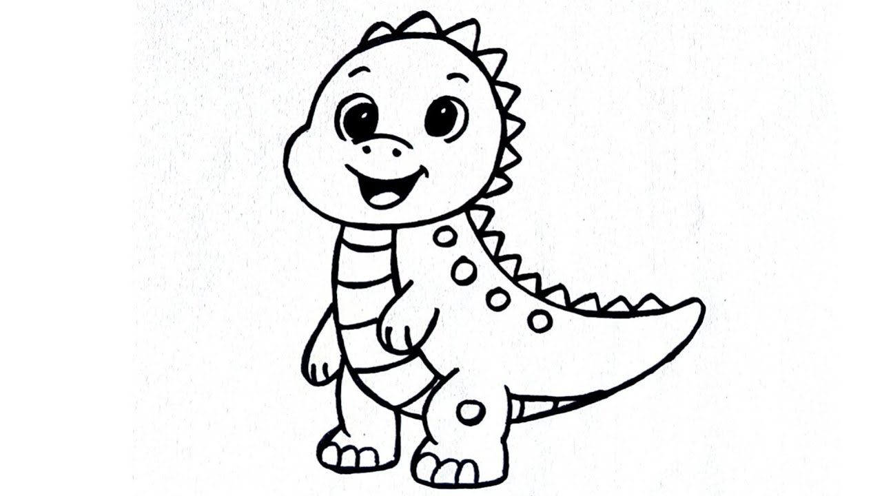 Cute Dinosaur step by step drawing || Dinosaur drawing 🦖 || 