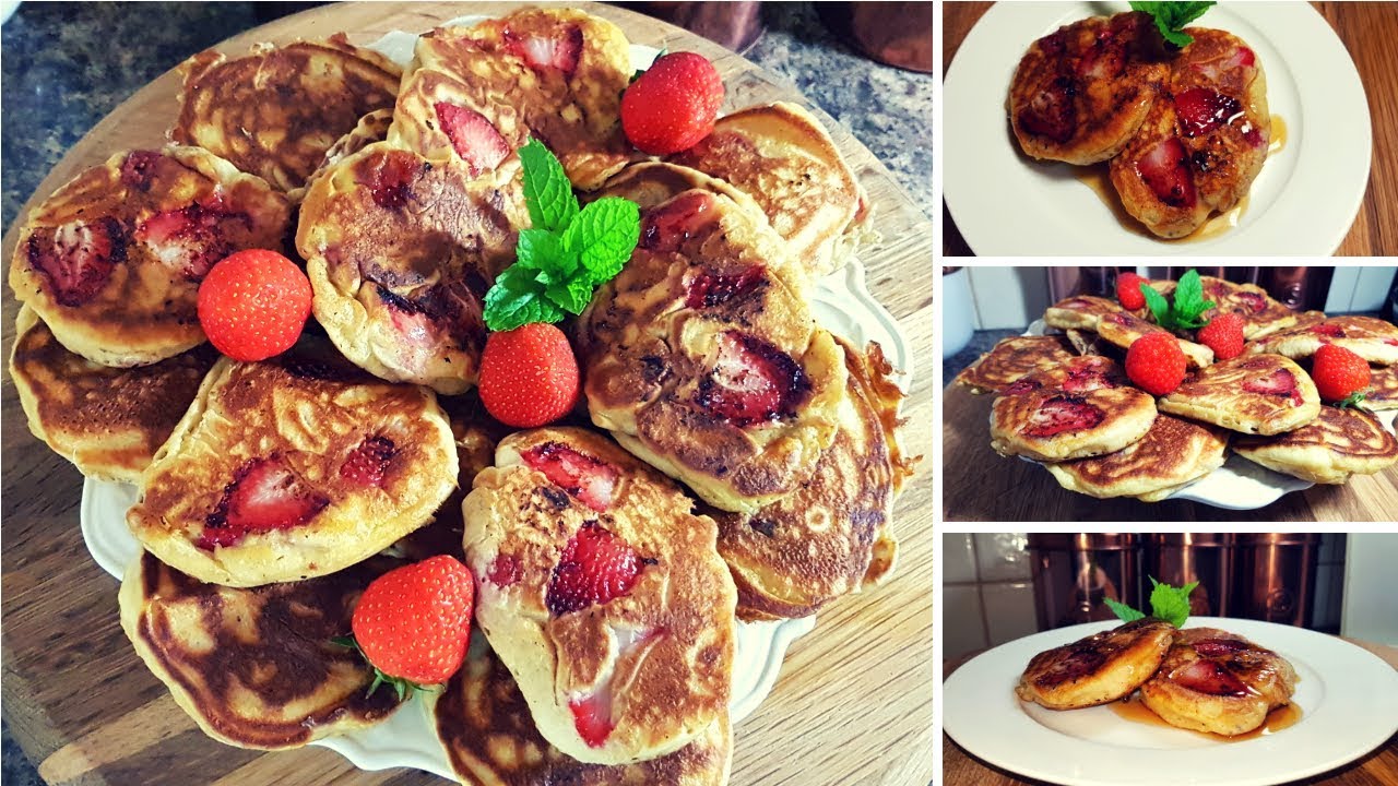 RACUCHY / PLACKI JOGURTOWE Z TRUSKAWKAMI / PANCAKES WITH STRAWBERRIES