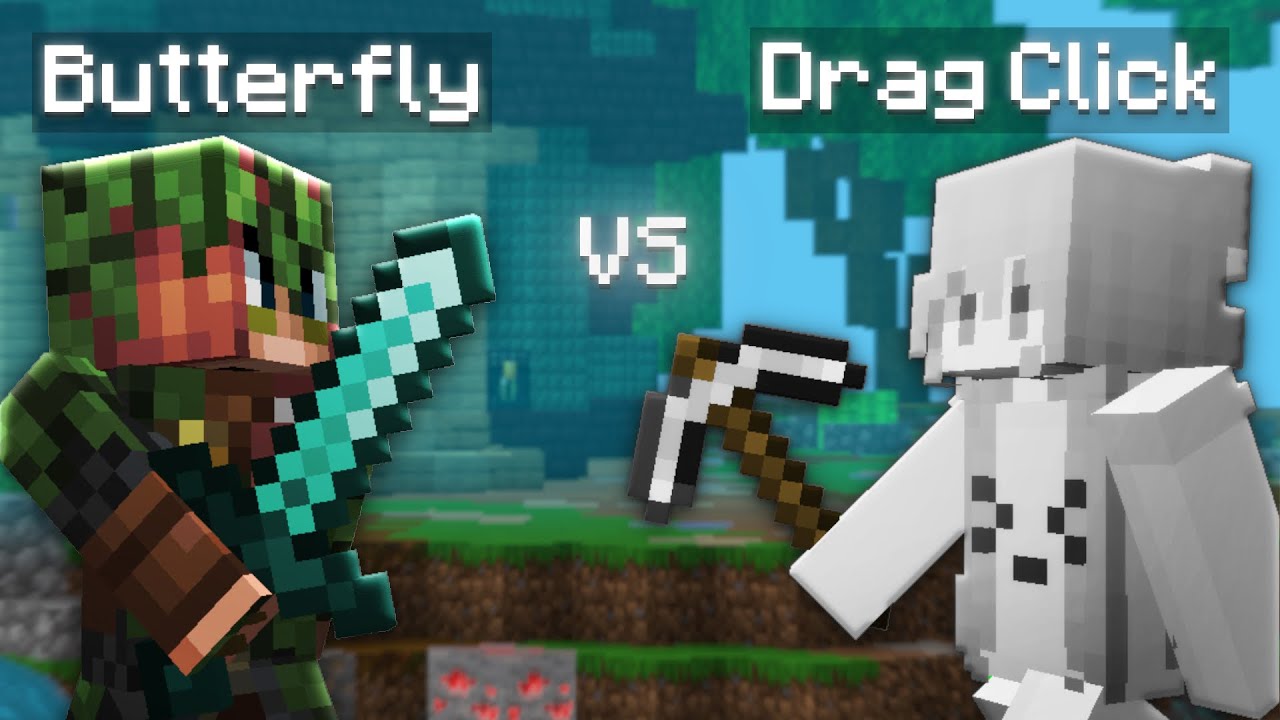 Butterfly vs Drag Click | SkyWars 1v1