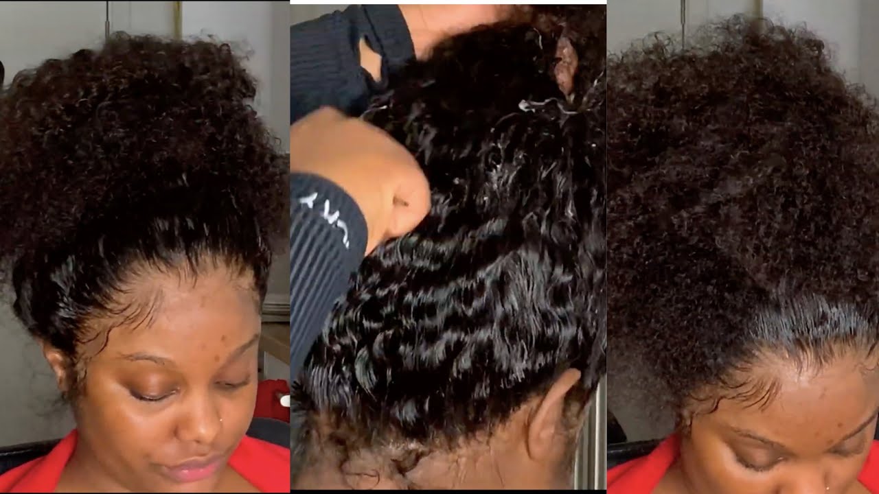 REAL DETAILED 360 LACE FRONTAL INSTALLATION FT APRIL LACE WIGS MALAYSIAN KINKY CURLY