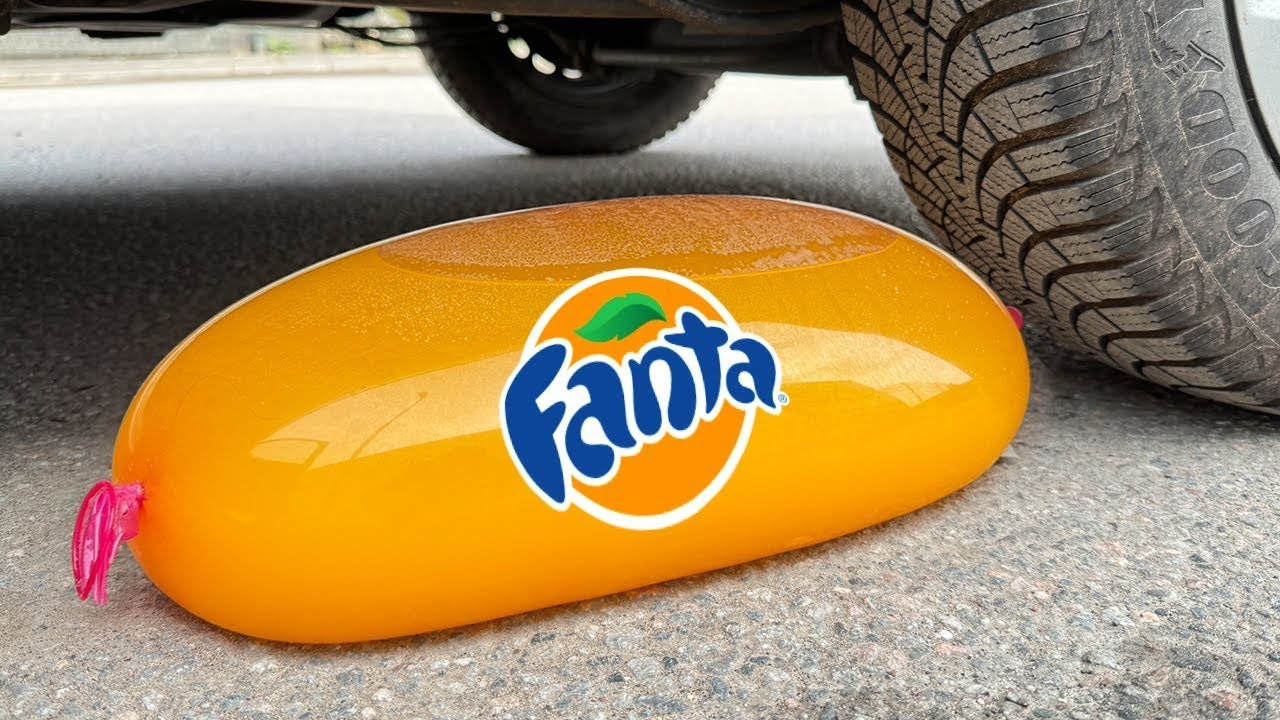 FANTA COCA COLA BALLOON VS CAR, Coca Cola Zero, PowerAde, Fanta, Sprite, Fruko and Mentos Diff Unde