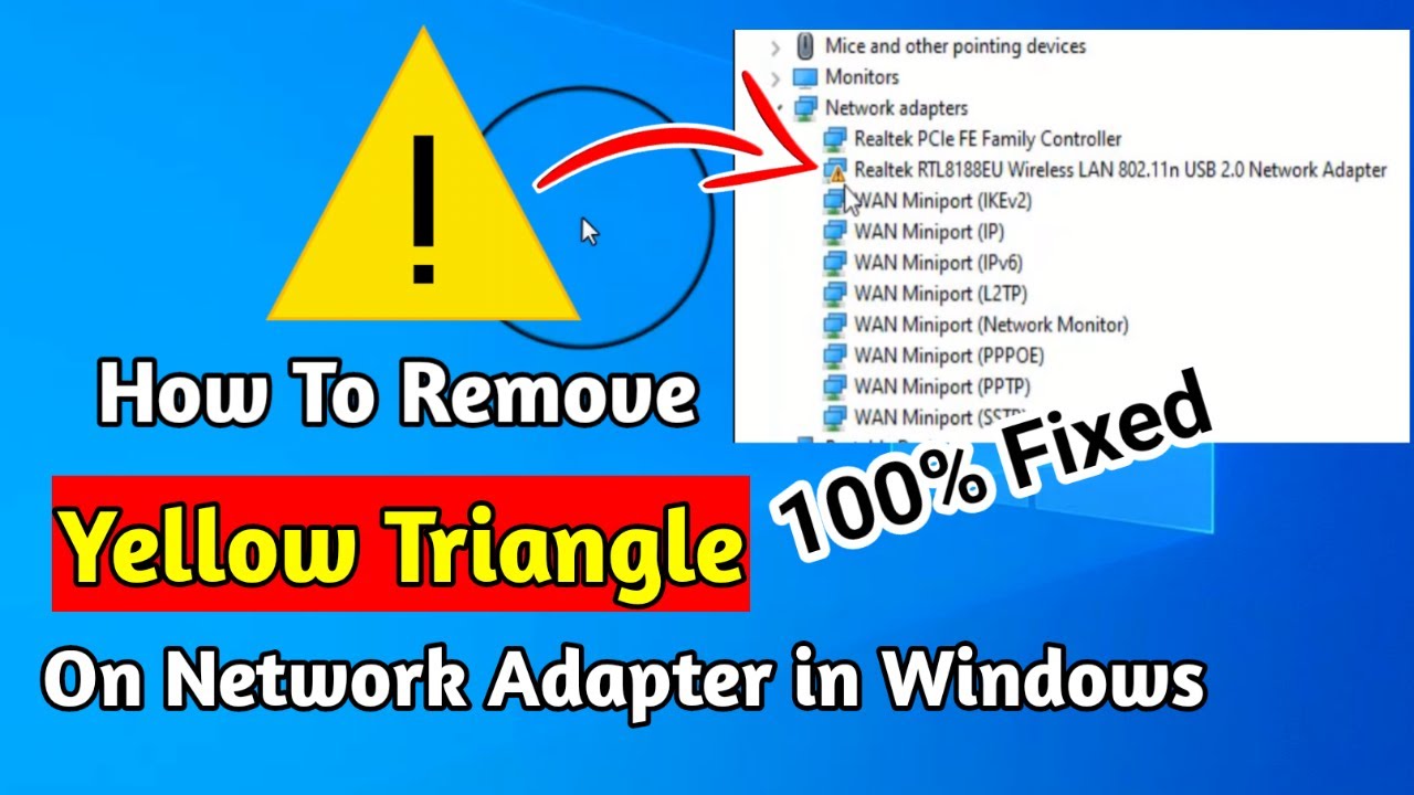 Remove Yellow Triangle on Network Adapter in windows | Network Adaptor se Yellow Triangle hataye