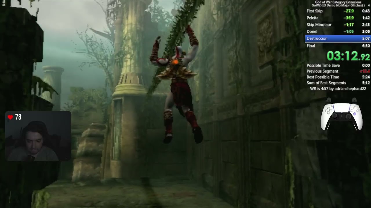 GOD OF WAR 2 E3 DEMO NO MAJOR GLITCHES (5:18) PS2 SPEEDRUN