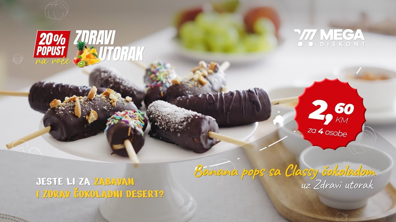 Banana pops sa Classy čokoladom uz 