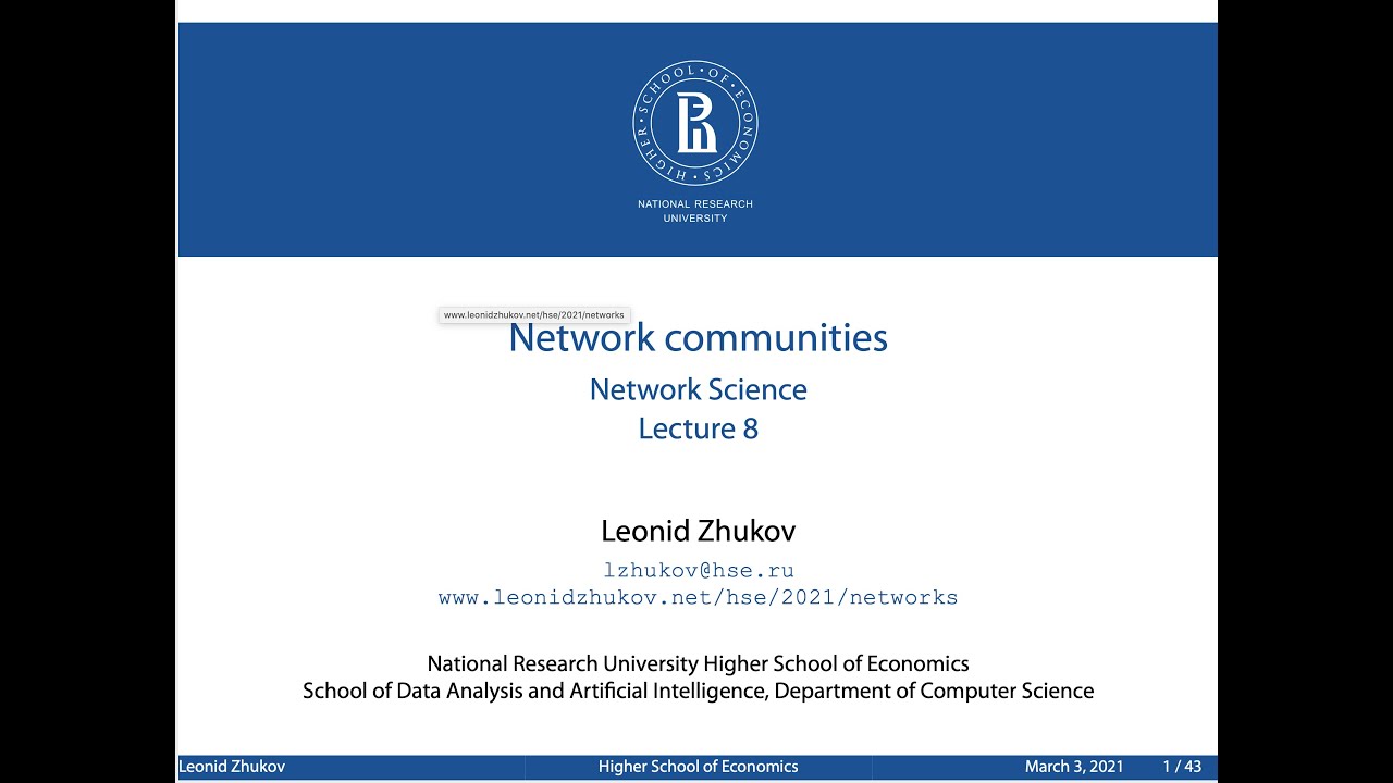 Lecture8. Community detection