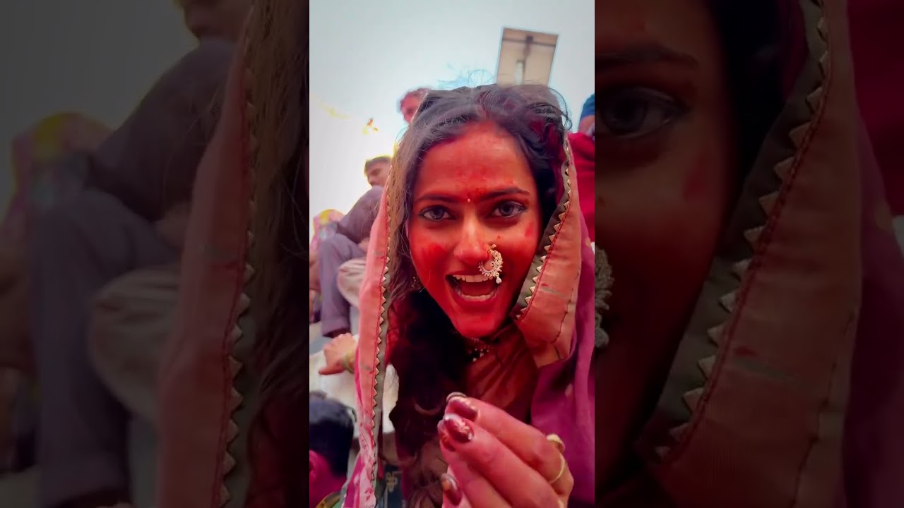लट्ठमार होली - नंदगांव बरसाना 🫟🦯😍#radhekrishna #brajholi #brajkiholi #braj #holi #shreeji🌹