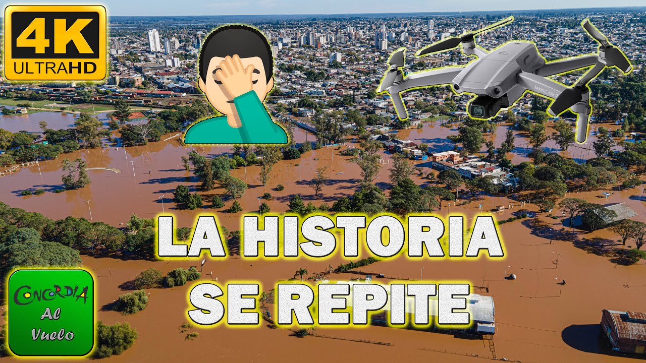 CONCORDIA INUNDADA - Videos aéreos de la Costanera en Mayo de 2024