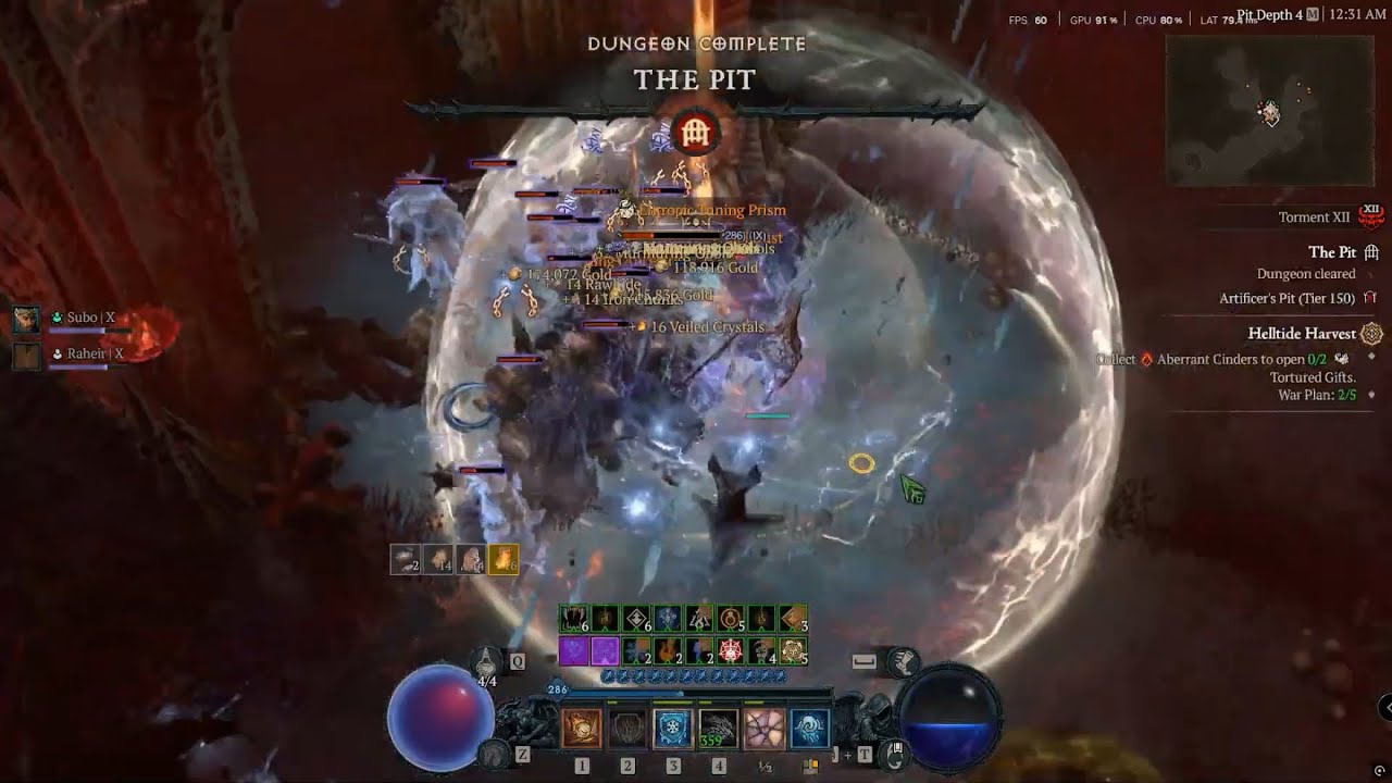 Diablo 4 - Sorc Pit 150 Push Season 13 - Unstable Exposure Build Is a Thing.