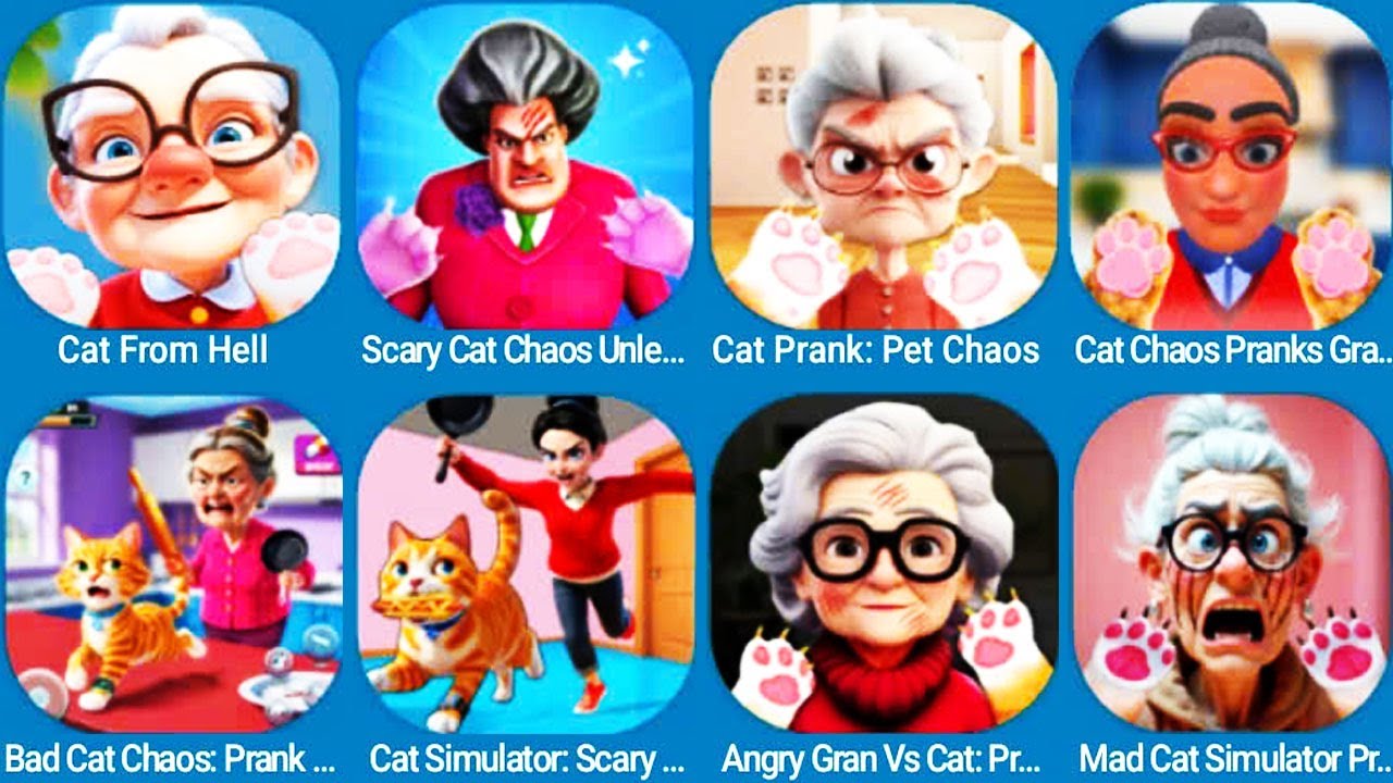 Cat From Hell ,Scary Cat Chaos, Cat Prank Pet Chaos, Cat Chaos Pranks,Bad Cat Granny, Granny And Cat