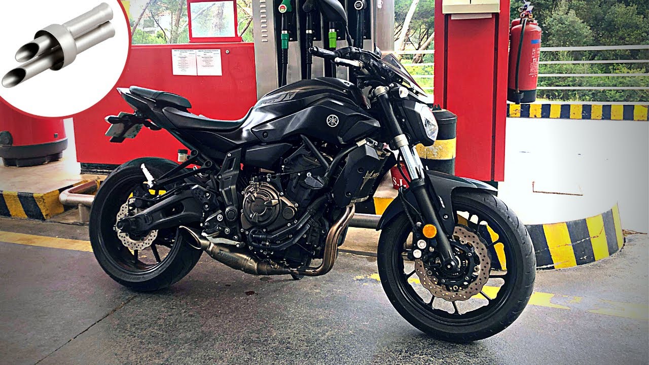 MT07 Full Akrapovic COM e SEM DBKiller (silenciador) - TEST