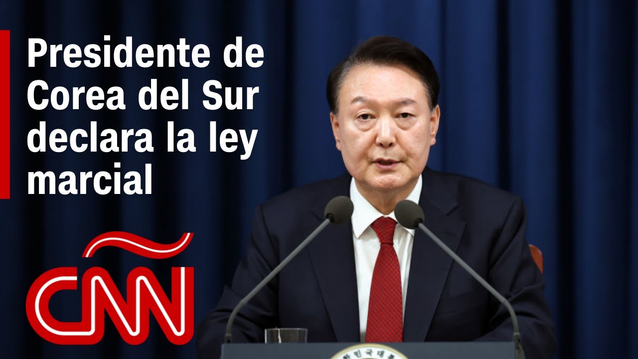 Presidente de Corea del Sur declara ley marcial y acusa a oposición de vínculos con Corea del Norte