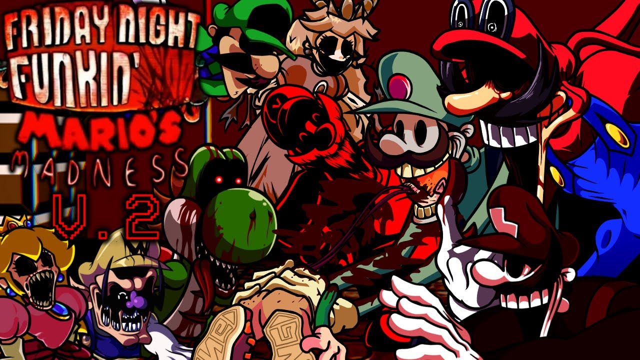 FNF MARIO MADNESS V.2 - ENDING - ALL SONGS - ALL GAME OVER SCREENS