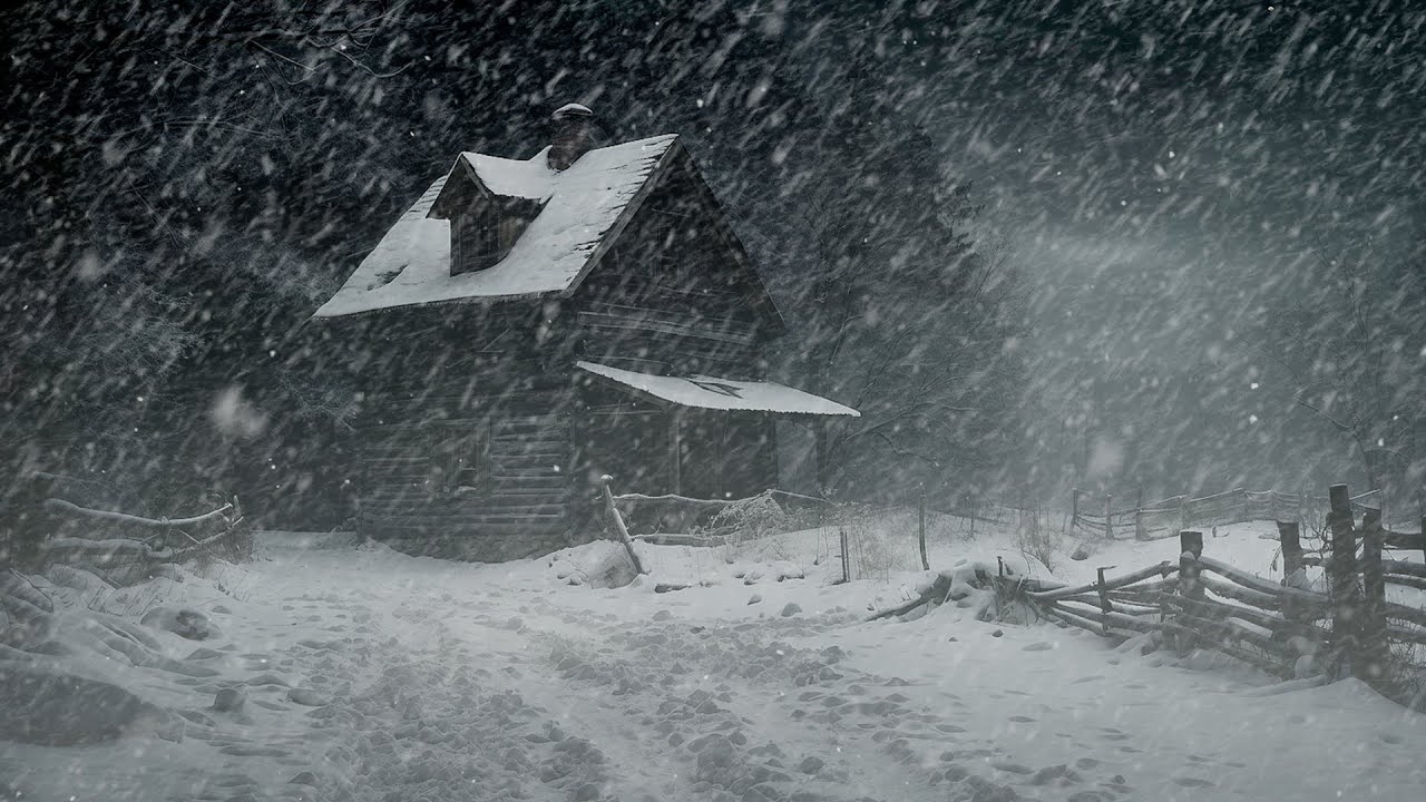 Blizzard Winter┇Deep Sleep with Winter Wind Sounds At Night┇Snowstorm and Strong Wind For Sleep