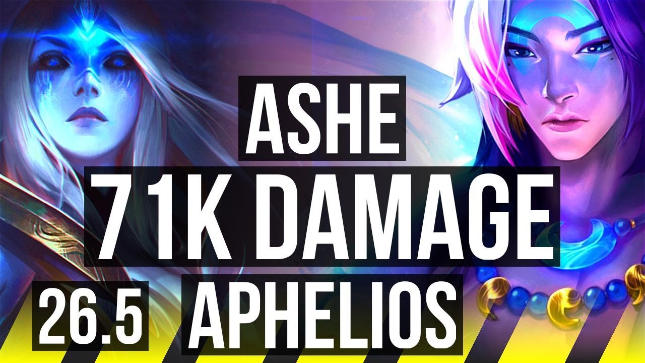 ASHE & Lulu vs APHELIOS & Zilean (ADC) | 71K damage | KR Master | 26.5