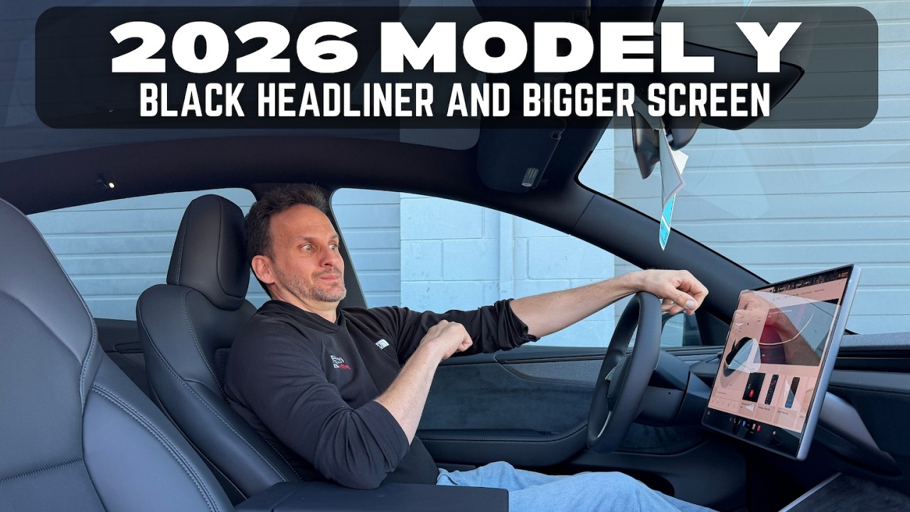 2026 Tesla Model Y Refresh - New Black Headliner and Screen - First Look