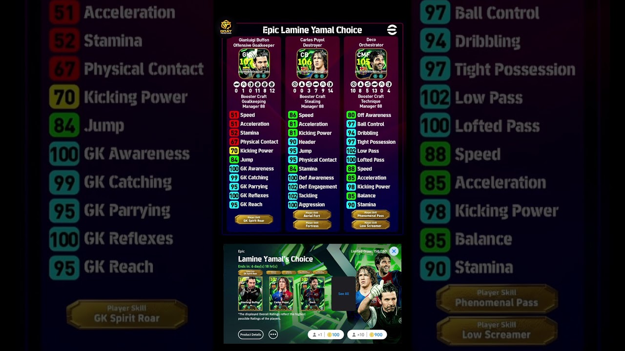 107 BUFFON 😱 + PUYOL 106 & DECO 105 BEST TRAINING 🔥  BOOSTER GUIDE | #efootball2026 #buffon #puyol